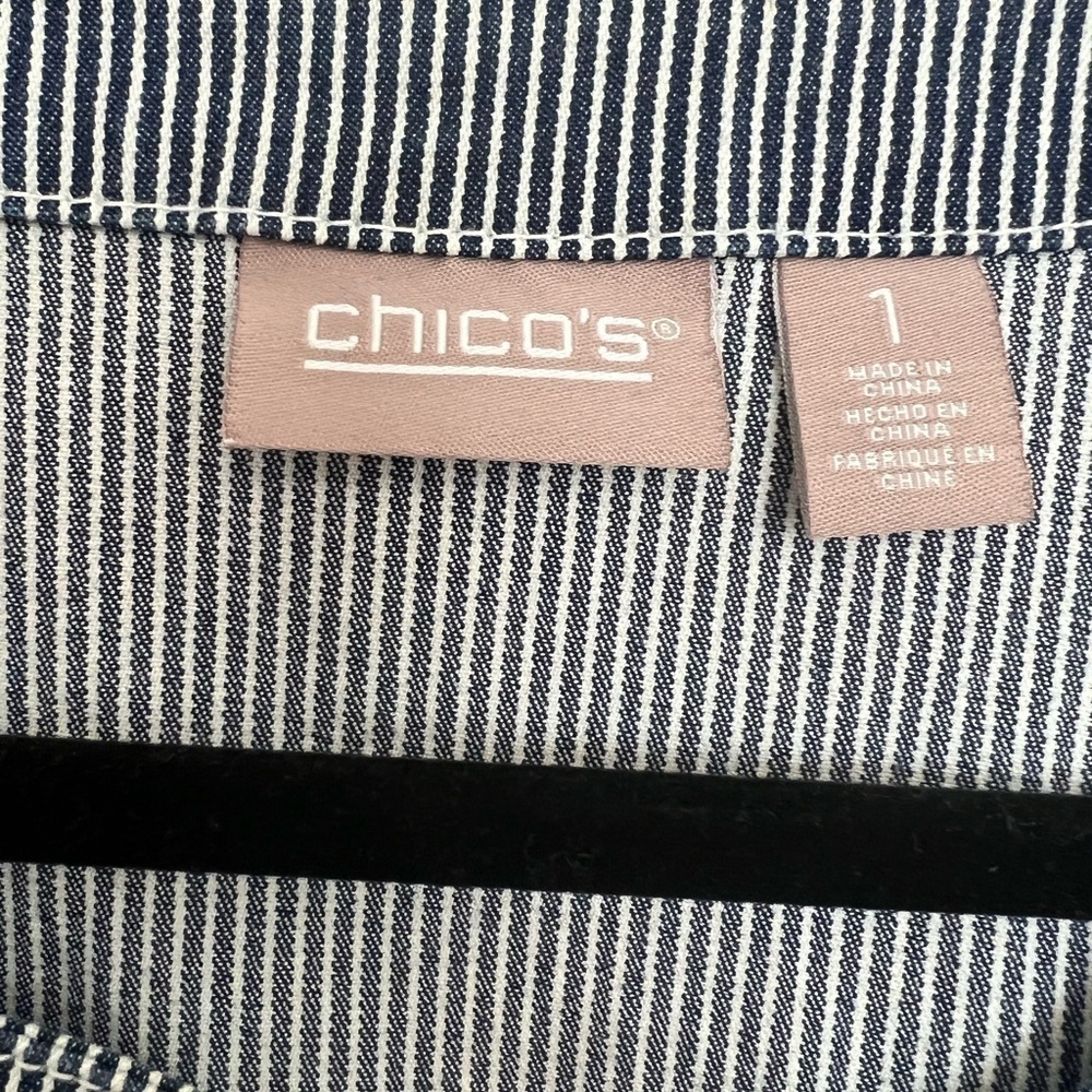 Chico's railroad stripe heritage denim jackets size 1 - Picture 5 of 5
